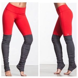 Alo Yoga Red and Gray Goddess Leggings - Size XS